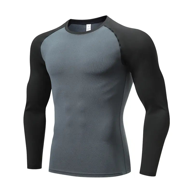 Sports fast drying tight fitness clothing men's long-sleeved outdoor running basketball high elastic training long-sleeved T-shirt