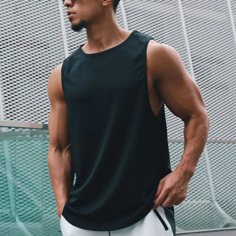 2024 Quick Drying Vest Men's Running Training Fitness Top Casual Quick Drying Portal Men's Sleeveless Sports Vest