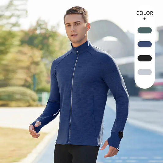 Spring and Autumn Casual Running Sports Quick Dry Jacket Men's Fitness Zipper Shirt Outdoor Training Tops Jacket