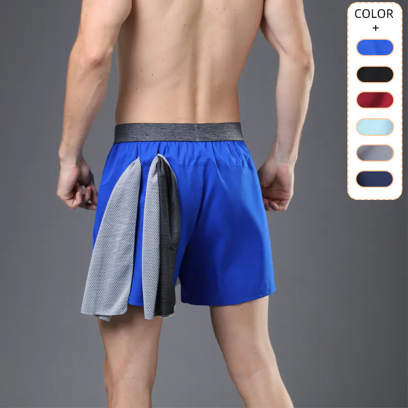 Fitness shorts men's Europe and the United States fast-drying breathable three-quarter fitness basketball marathon running training sports shorts for men