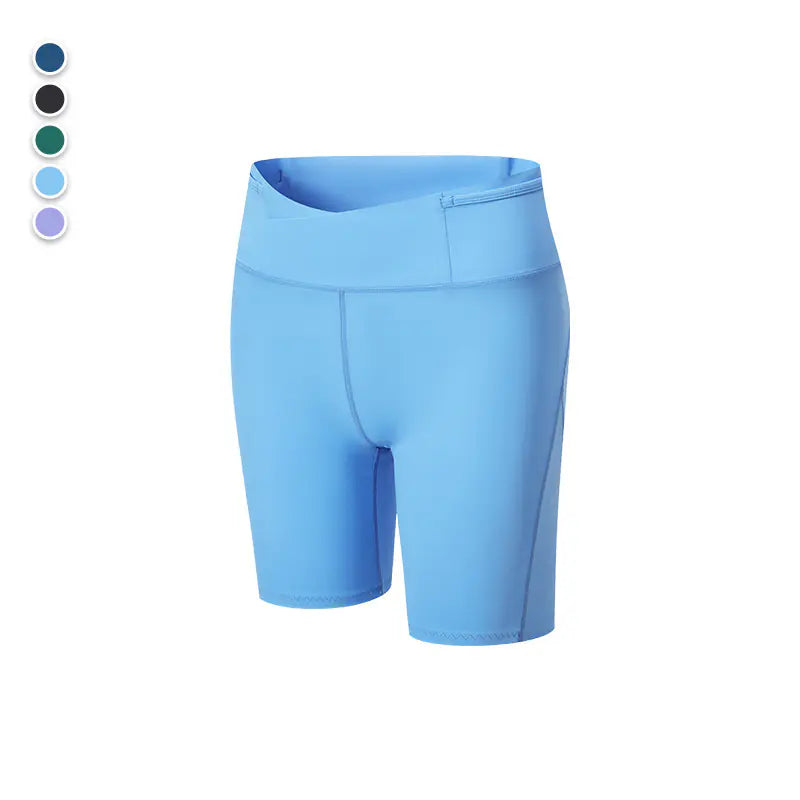 High waisted hip lifting fitness five leggings female professional yoga pants running sports shorts outside cycling compression pants