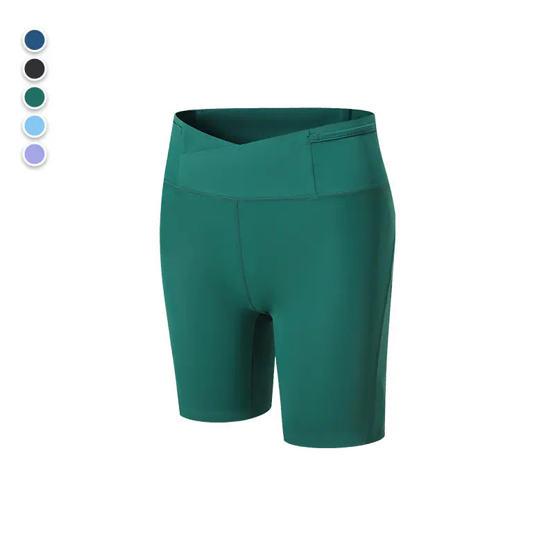 High waisted hip lifting fitness five leggings female professional yoga pants running sports shorts outside cycling compression pants