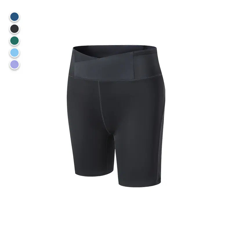 High waisted hip lifting fitness five leggings female professional yoga pants running sports shorts outside cycling compression pants