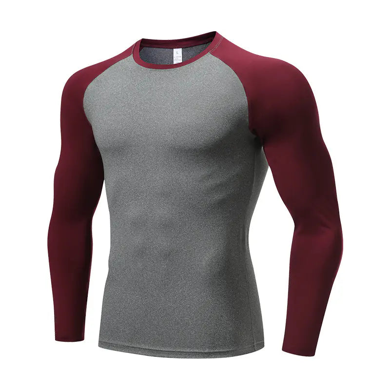 Sports fast drying tight fitness clothing men's long-sleeved outdoor running basketball high elastic training long-sleeved T-shirt