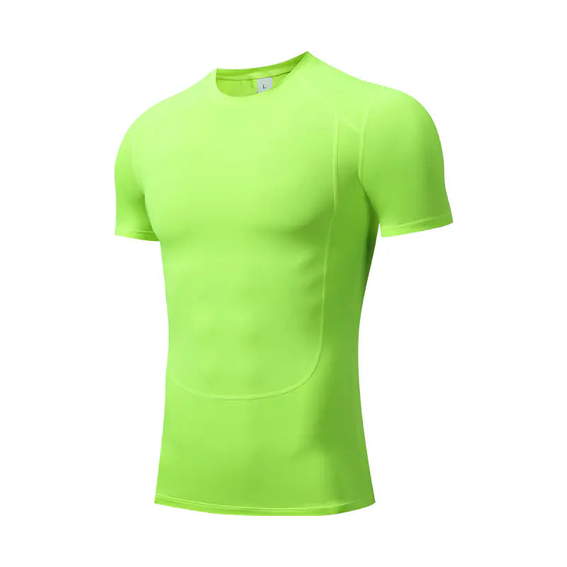 Tight fitness training T-shirt men's outdoor basketball sports quick-drying elastic compression shapewear tummy tuck