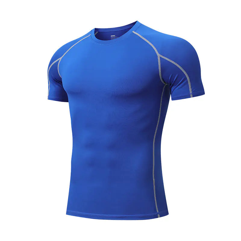 Fitness clothing men's PRO tight short-sleeved T-shirt marathon running sports elastic fast drying clothes training clothes