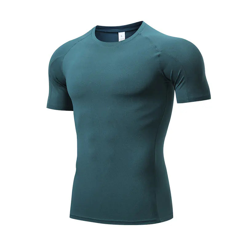 Fitness clothing men's PRO tight short-sleeved T-shirt marathon running sports elastic fast drying clothes training clothes