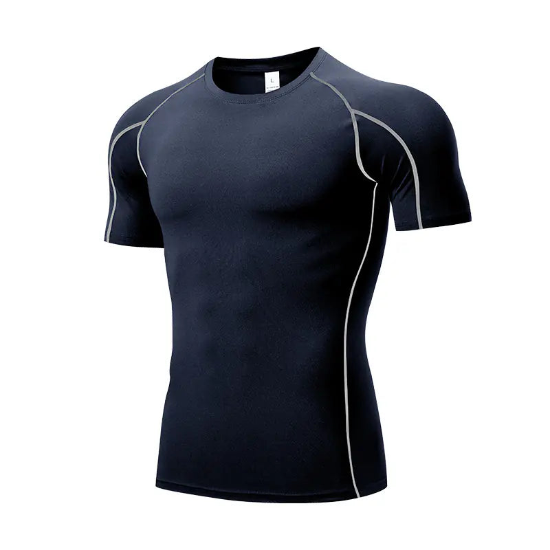 Fitness clothing men's PRO tight short-sleeved T-shirt marathon running sports elastic fast drying clothes training clothes