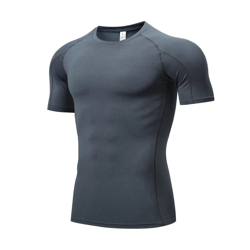 Fitness clothing men's PRO tight short-sleeved T-shirt marathon running sports elastic fast drying clothes training clothes