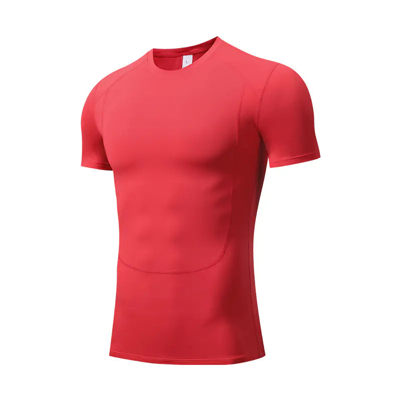 Tight fitness training T-shirt men's outdoor basketball sports quick-drying elastic compression shapewear tummy tuck