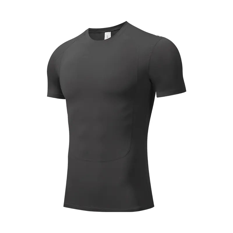 Tight fitness training T-shirt men's outdoor basketball sports quick-drying elastic compression shapewear tummy tuck