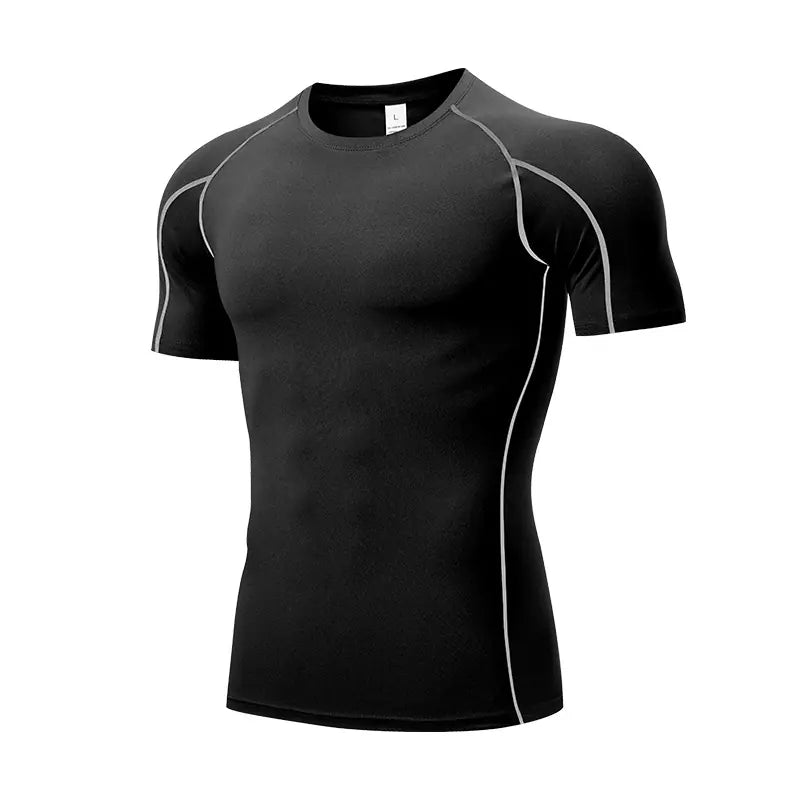 Fitness clothing men's PRO tight short-sleeved T-shirt marathon running sports elastic fast drying clothes training clothes