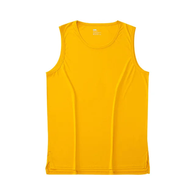 Summer Quick Dry Sports T Shirts Men Elasticity Sleeveless Gym Basketball Slim Tank Top Fitness Gym Tops Breathable Running Tees