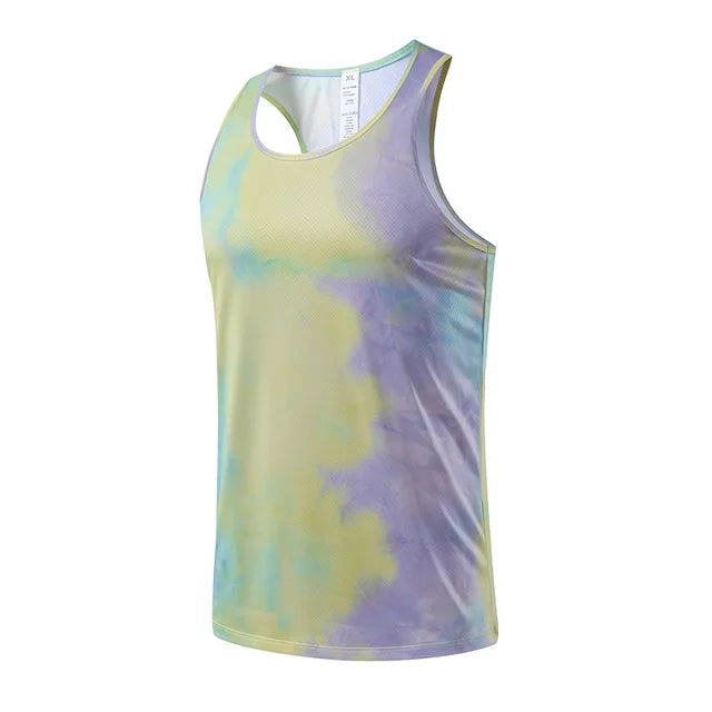 Marathon Running Vest Men Summer Sleeveless Tees Loose Exercise Quick-dry Breathable Tops Fitness Waistcoat Athletics Tracksuit