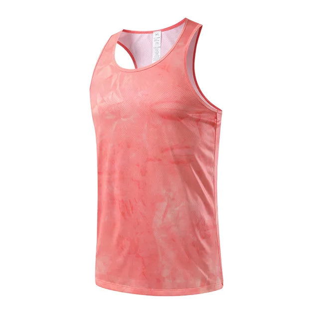 Marathon Running Vest Men Summer Sleeveless Tees Loose Exercise Quick-dry Breathable Tops Fitness Waistcoat Athletics Tracksuit