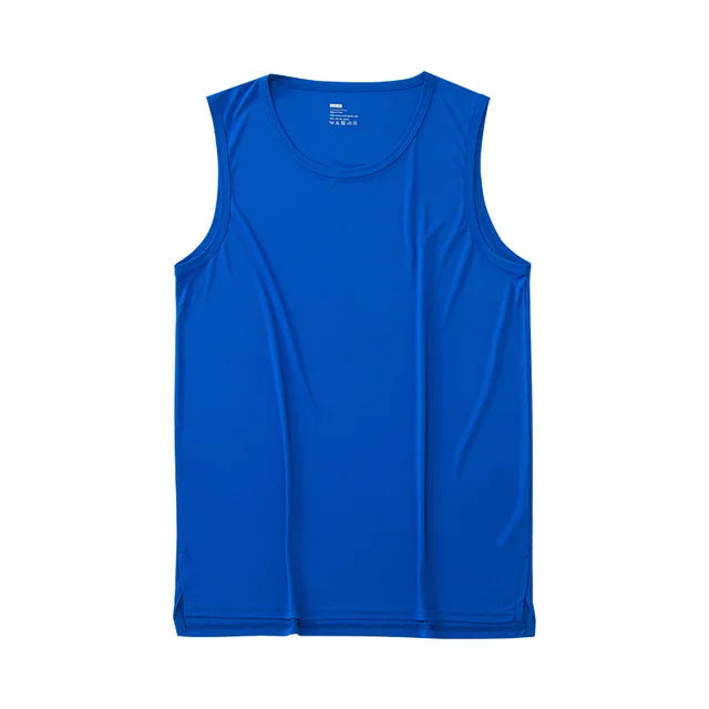 Summer Quick Dry Sports T Shirts Men Elasticity Sleeveless Gym Basketball Slim Tank Top Fitness Gym Tops Breathable Running Tees