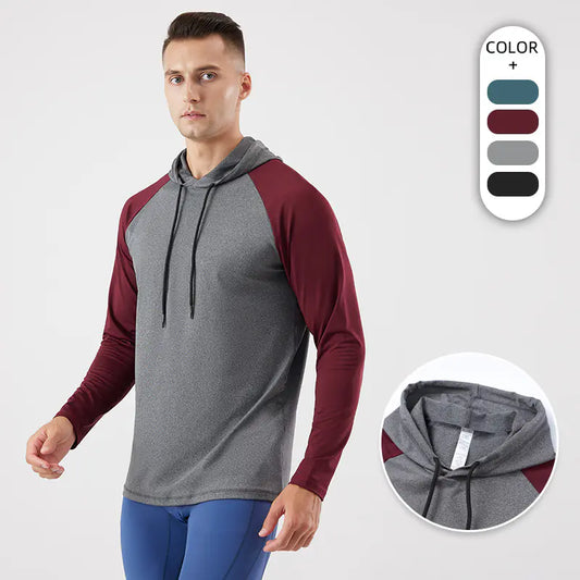 Spring outdoor sports long-sleeved large size loose basketball sweatshirt quick-drying breathable running training fitness pullover hoodie